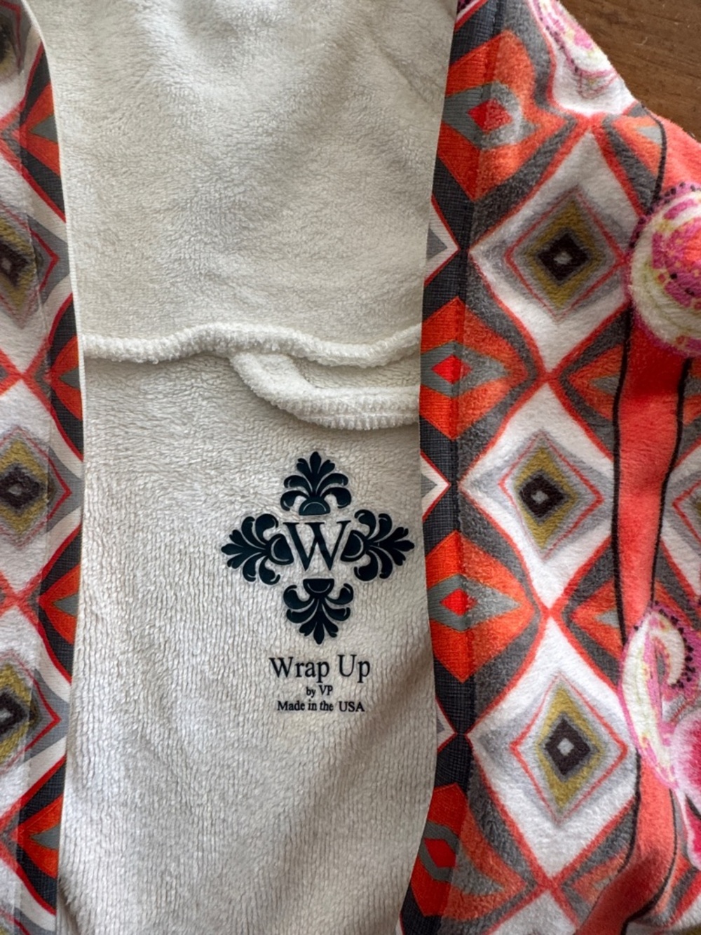 Women’s Pink Floral & Geometric Swim Coverup Kimono Wrap Up by VP made in USA - Picture 2 of 5